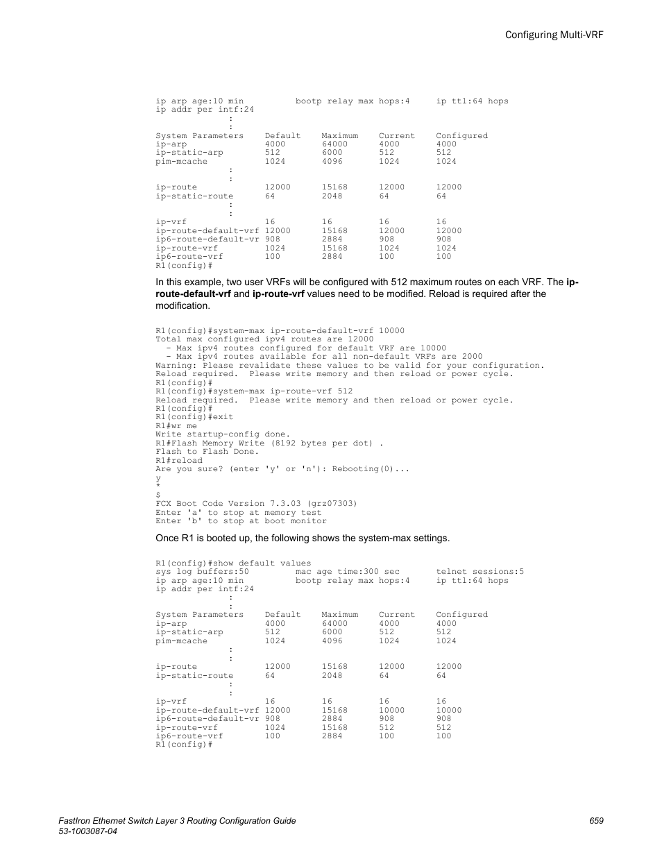 Brocade FastIron Ethernet Switch Layer 3 Routing Configuration Guide User Manual | Page 659 / 672