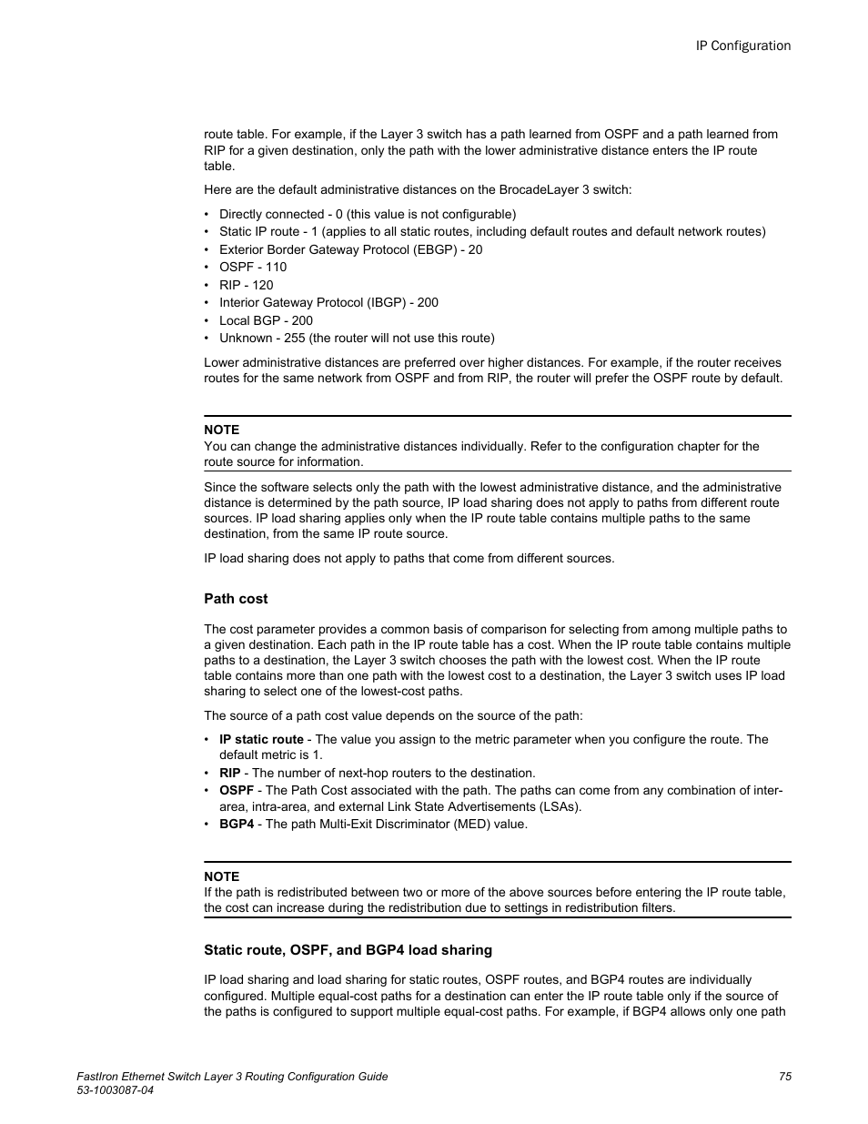 Brocade FastIron Ethernet Switch Layer 3 Routing Configuration Guide User Manual | Page 75 / 672