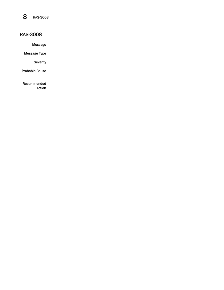 Ras-3008 | Brocade Network OS Message Reference v4.1.1 User Manual | Page 370 / 478