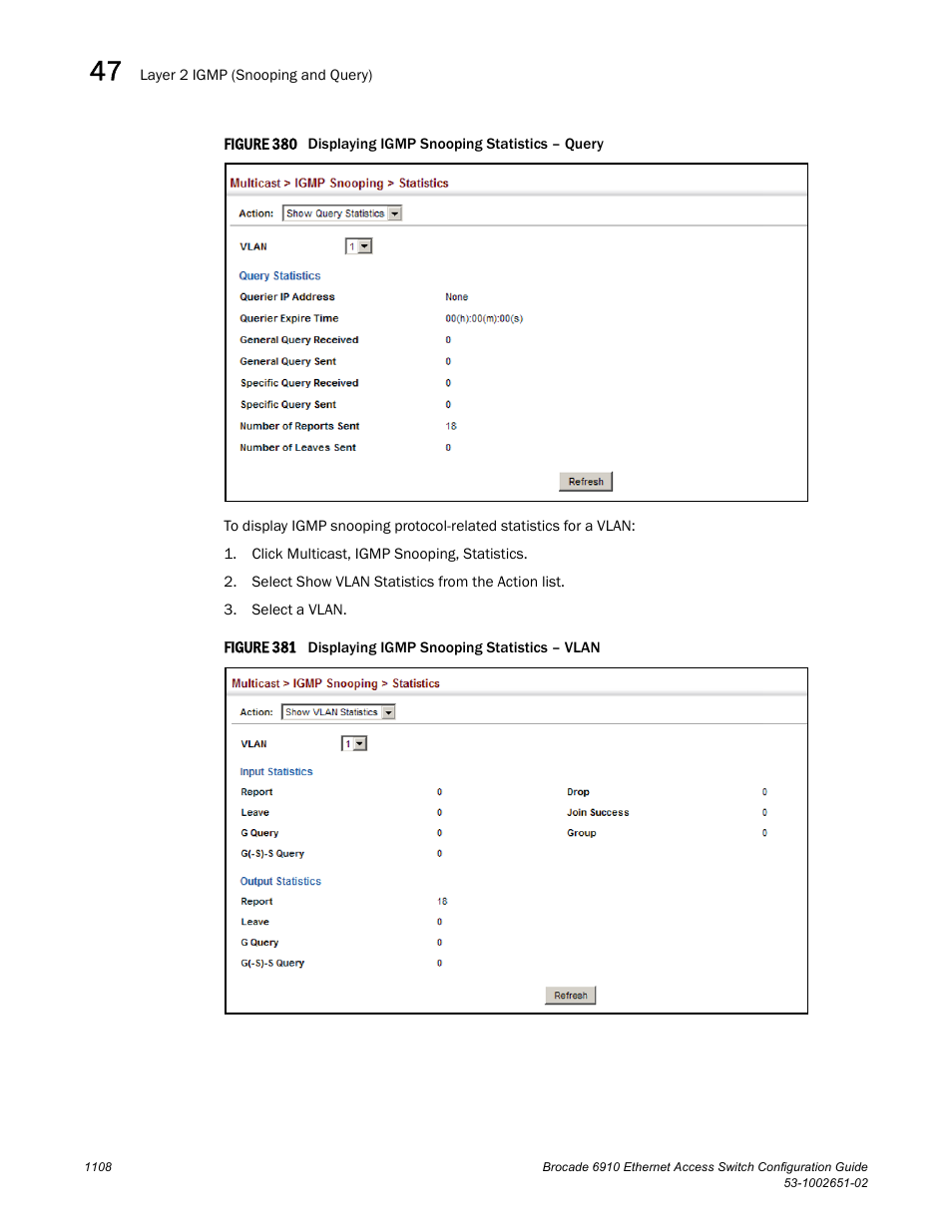 Figure 380 dis, Figure 381 dis | Brocade 6910 Ethernet Access Switch Configuration Guide (Supporting R2.2.0.0) User Manual | Page 1164 / 1240