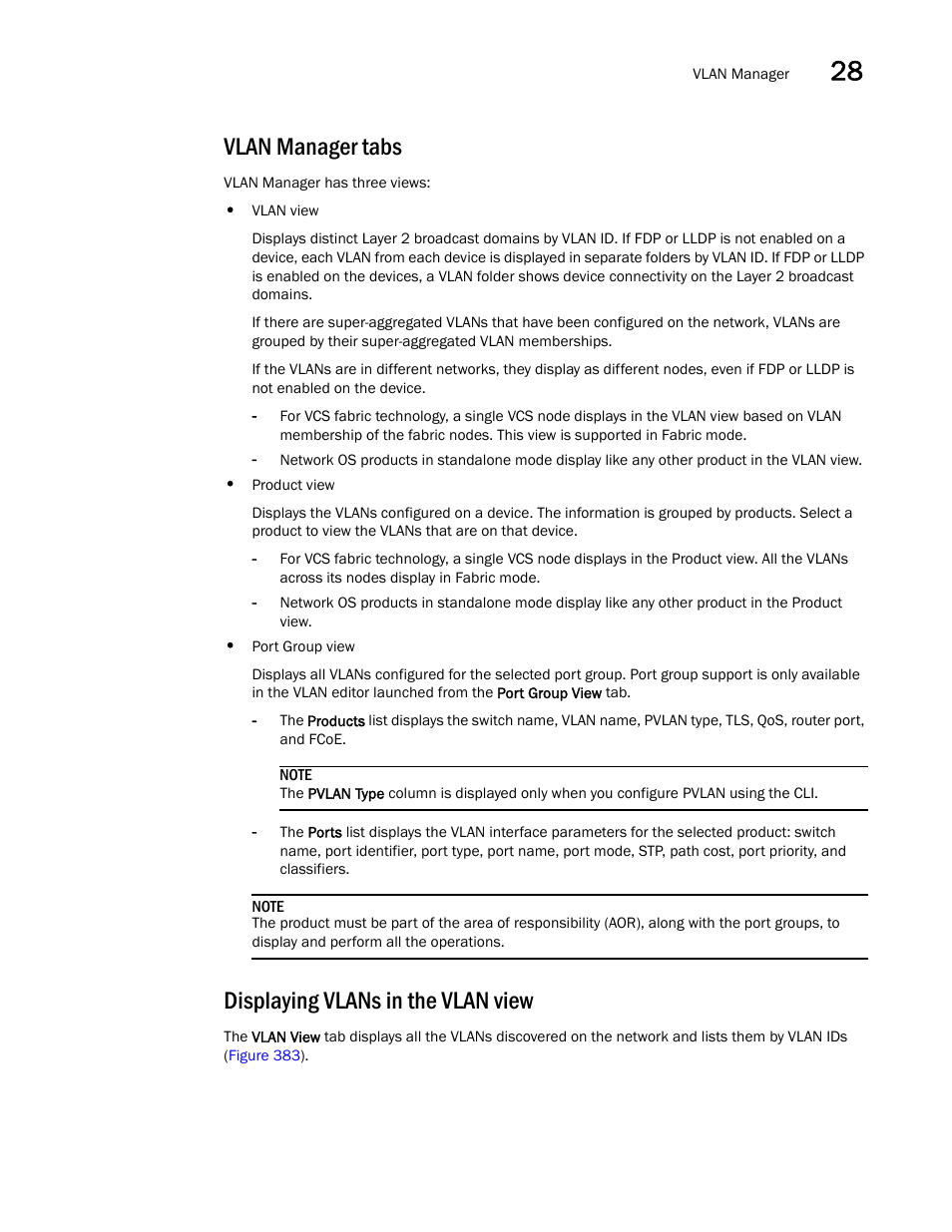 Vlan manager tabs, Displaying vlans in the vlan view | Brocade Network Advisor IP User Manual v12.3.0 User Manual | Page 1005 / 1928