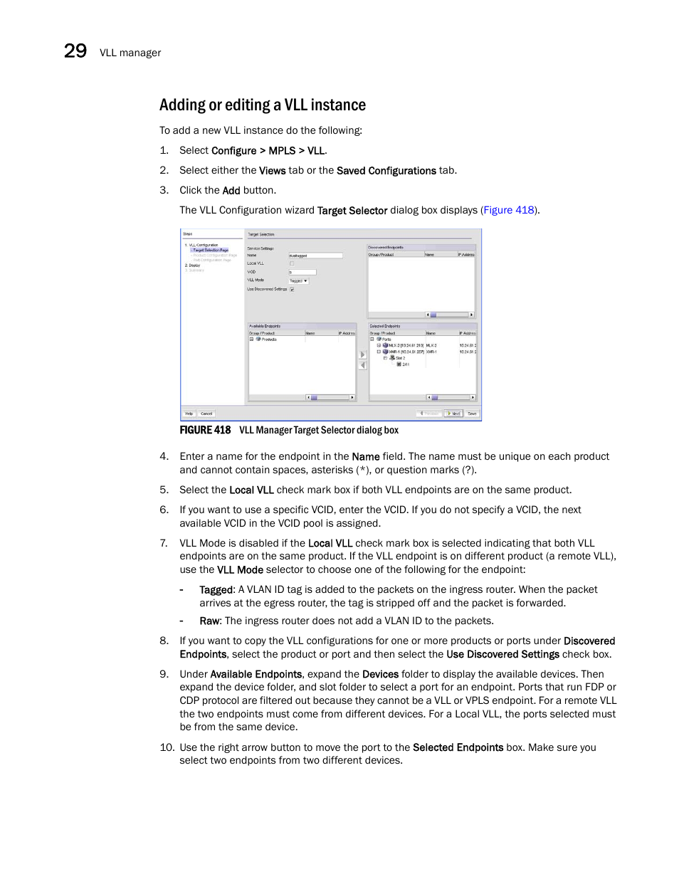 Adding or editing a vll instance | Brocade Network Advisor IP User Manual v12.3.0 User Manual | Page 1056 / 1928