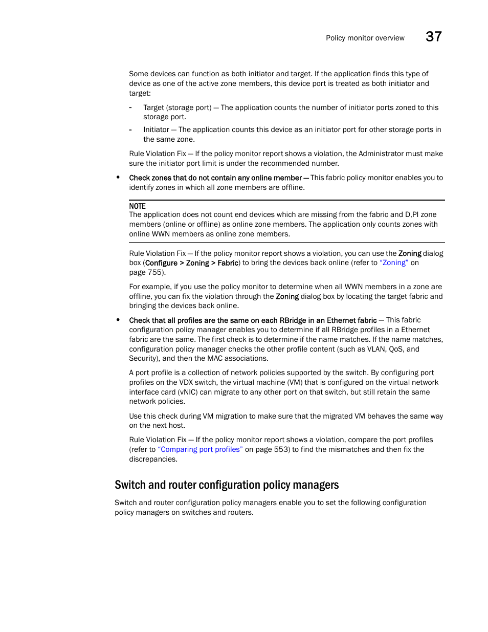 Switch and router configuration policy managers | Brocade Network Advisor IP User Manual v12.3.0 User Manual | Page 1283 / 1928