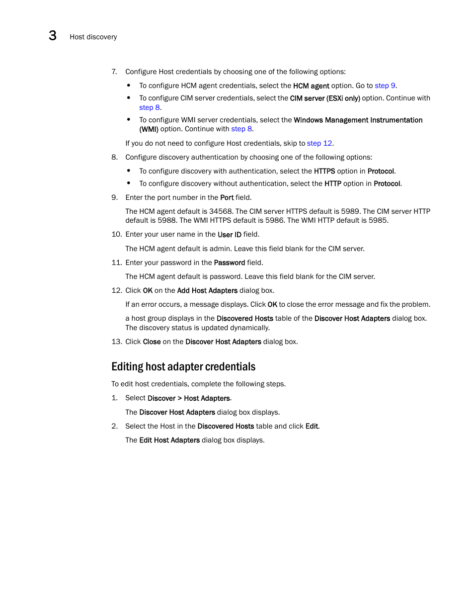 Editing host adapter credentials | Brocade Network Advisor IP User Manual v12.3.0 User Manual | Page 158 / 1928