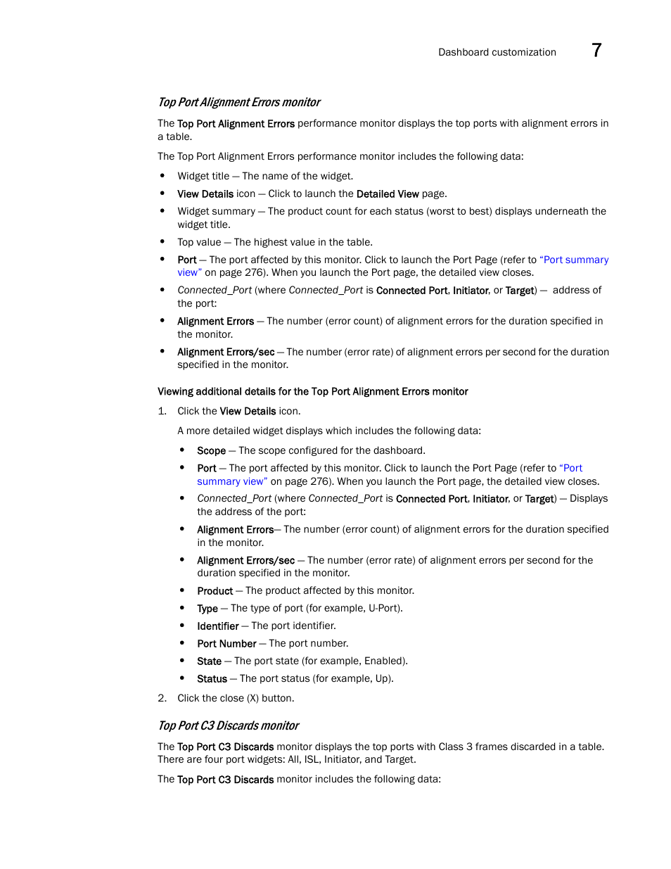 Top port alignment errors monitor | Brocade Network Advisor IP User Manual v12.3.0 User Manual | Page 291 / 1928