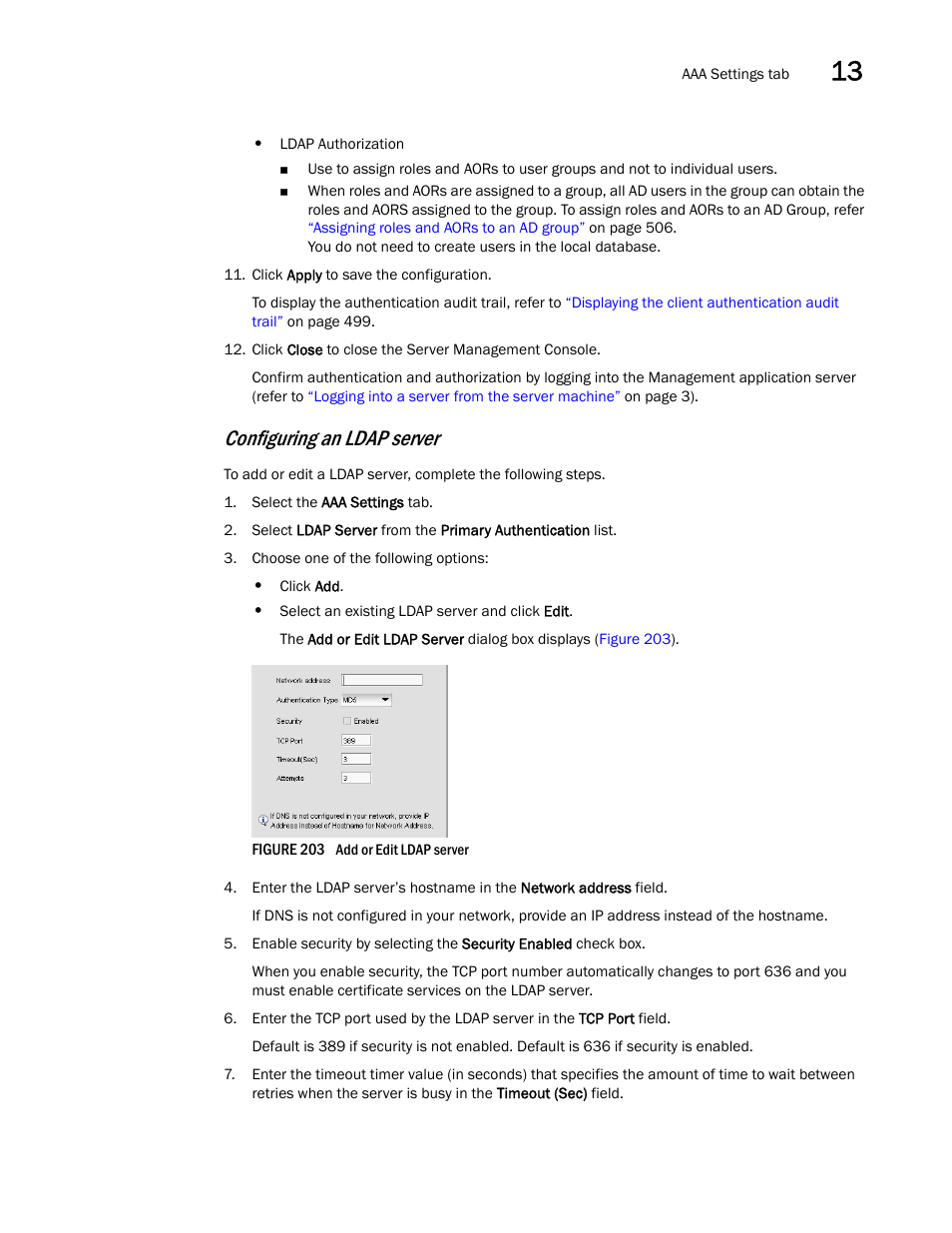 Configuring an ldap server | Brocade Network Advisor IP User Manual v12.3.0 User Manual | Page 545 / 1928