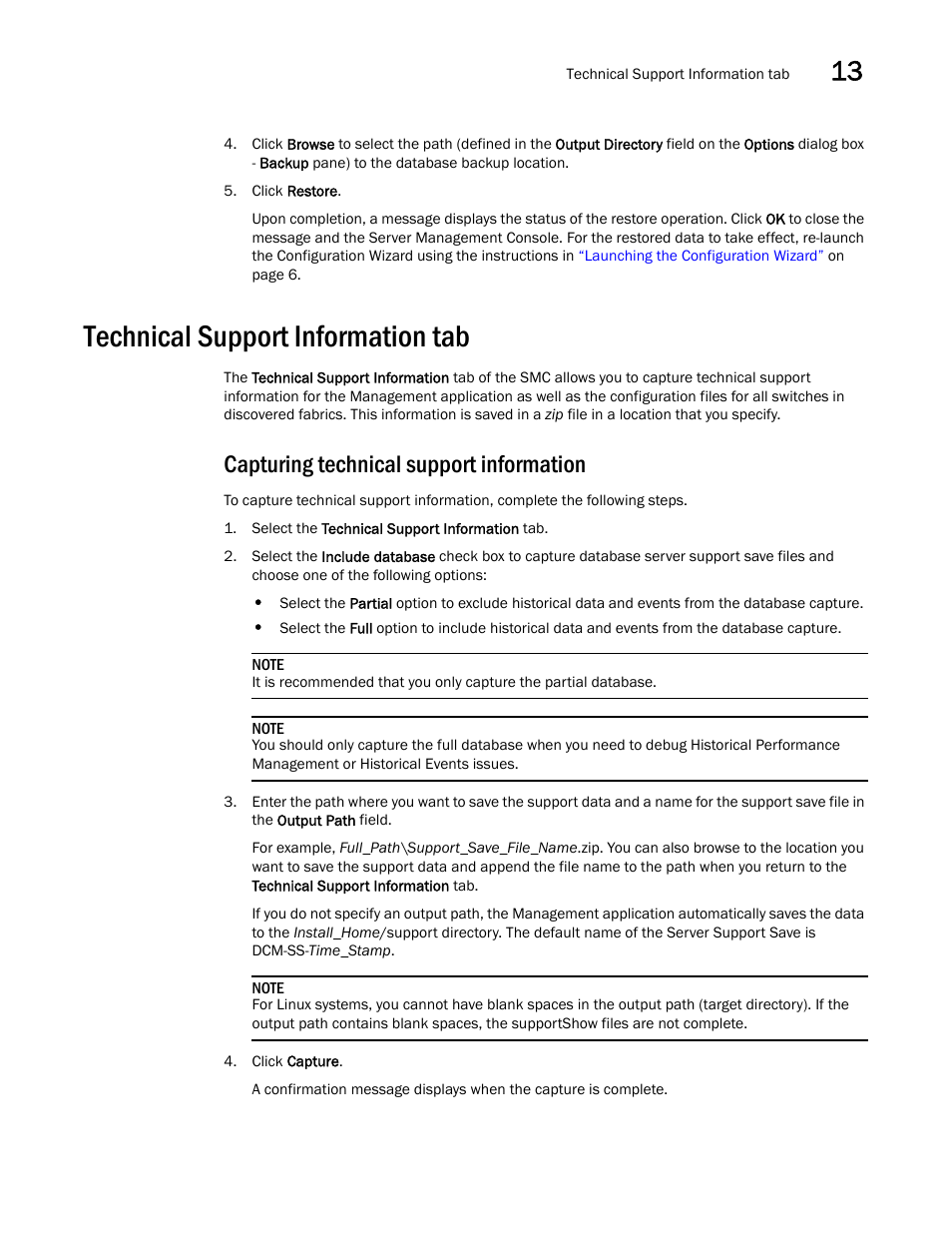 Technical support information tab, Capturing technical support information | Brocade Network Advisor IP User Manual v12.3.0 User Manual | Page 561 / 1928