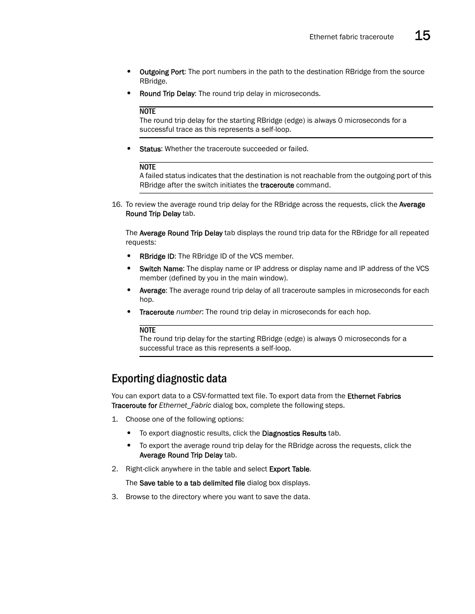 Exporting diagnostic data | Brocade Network Advisor IP User Manual v12.3.0 User Manual | Page 617 / 1928