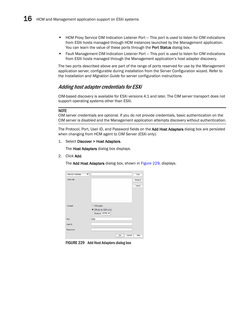 Adding host adapter credentials for esxi | Brocade Network Advisor IP User Manual v12.3.0 User Manual | Page 626 / 1928