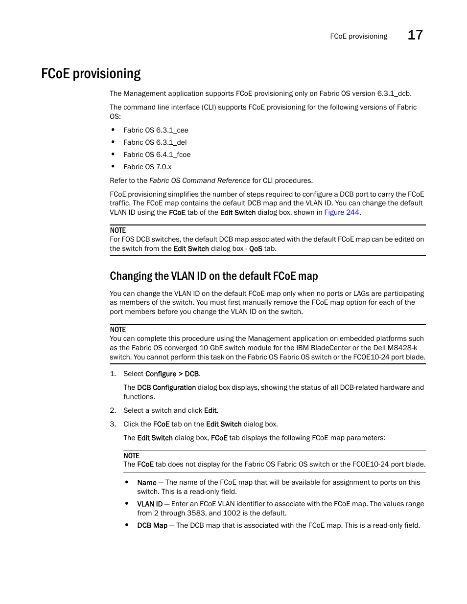 Fcoe provisioning, Changing the vlan id on the default fcoe map | Brocade Network Advisor IP User Manual v12.3.0 User Manual | Page 677 / 1928