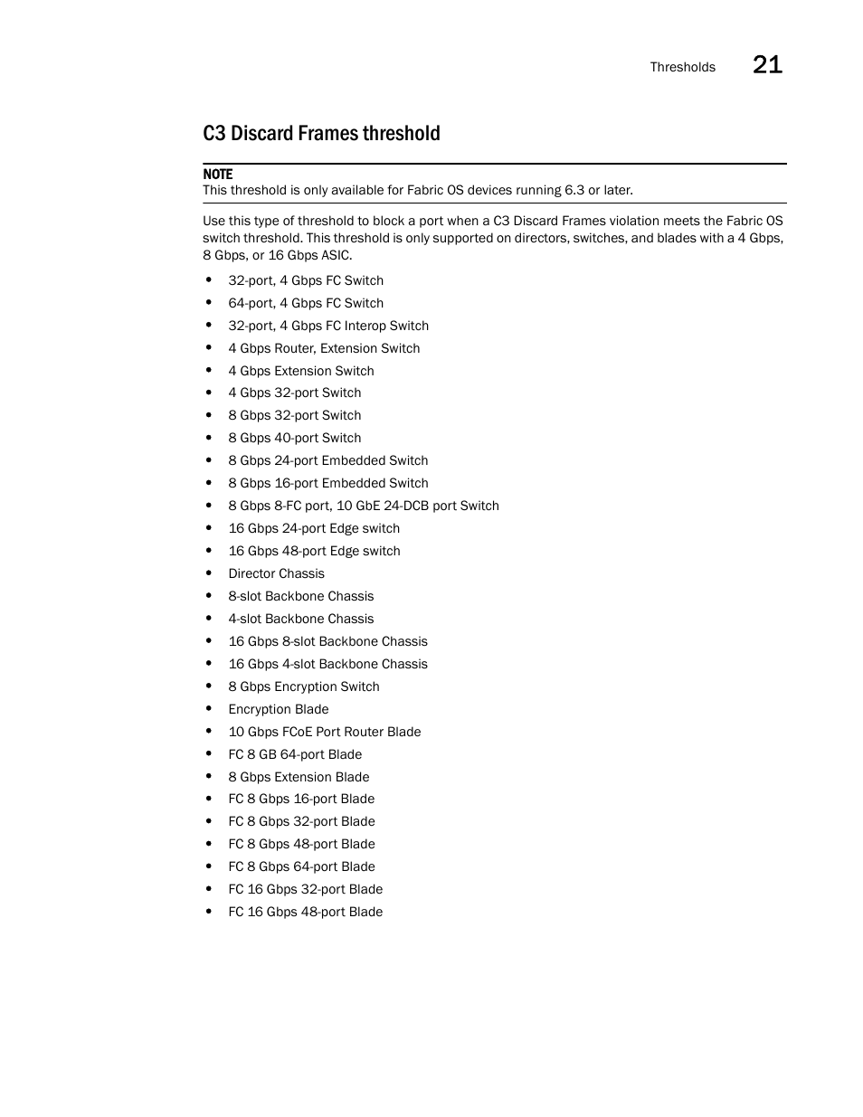 C3 discard frames threshold | Brocade Network Advisor IP User Manual v12.3.0 User Manual | Page 845 / 1928