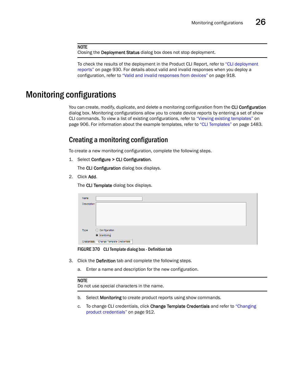 Monitoring configurations, Creating a monitoring configuration, Creating a | Monitoring configuration | Brocade Network Advisor IP User Manual v12.3.0 User Manual | Page 975 / 1928