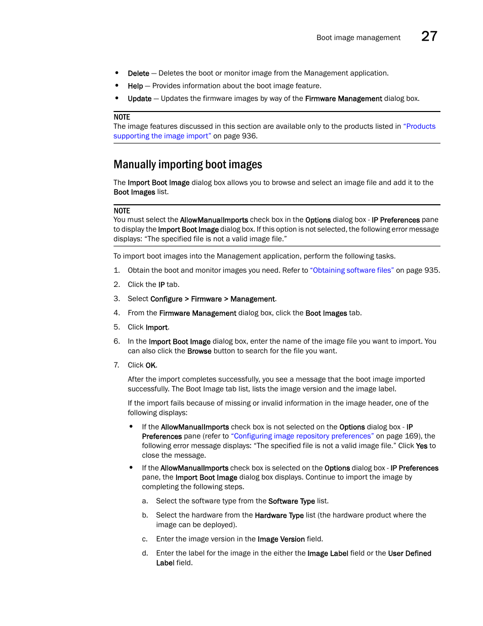 Manually importing boot images | Brocade Network Advisor IP User Manual v12.3.0 User Manual | Page 989 / 1928