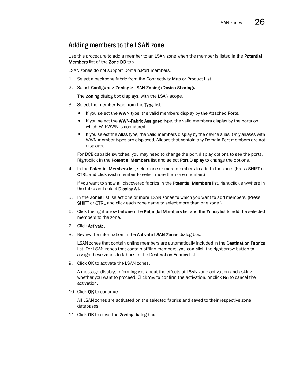 Adding members to the lsan zone | Brocade Network Advisor SAN + IP User Manual v12.1.0 User Manual | Page 1128 / 2389
