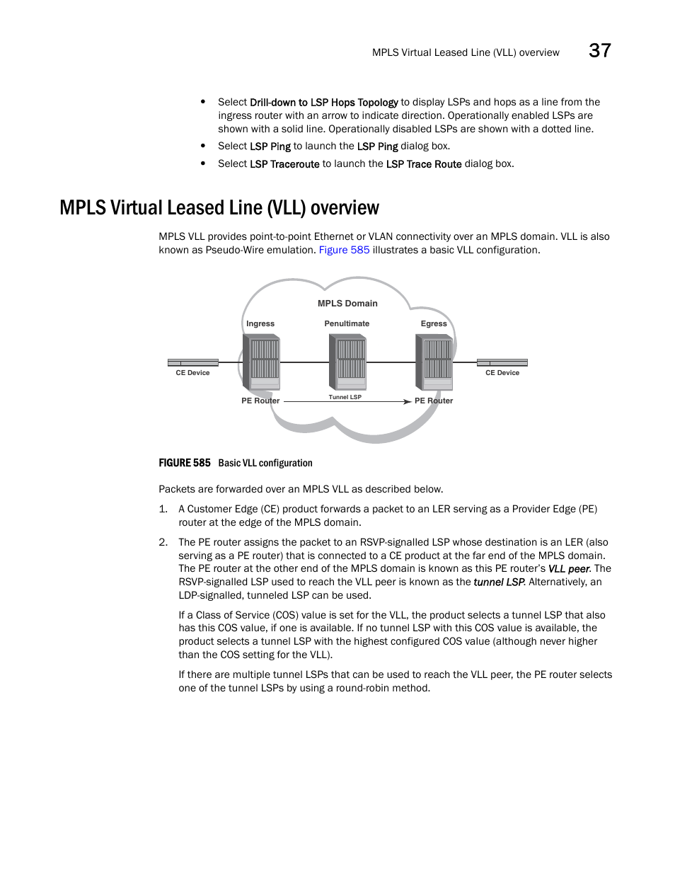 Mpls virtual leased line (vll) overview, Mpls virtual leased line (vll) overview 5 | Brocade Network Advisor SAN + IP User Manual v12.1.0 User Manual | Page 1394 / 2389