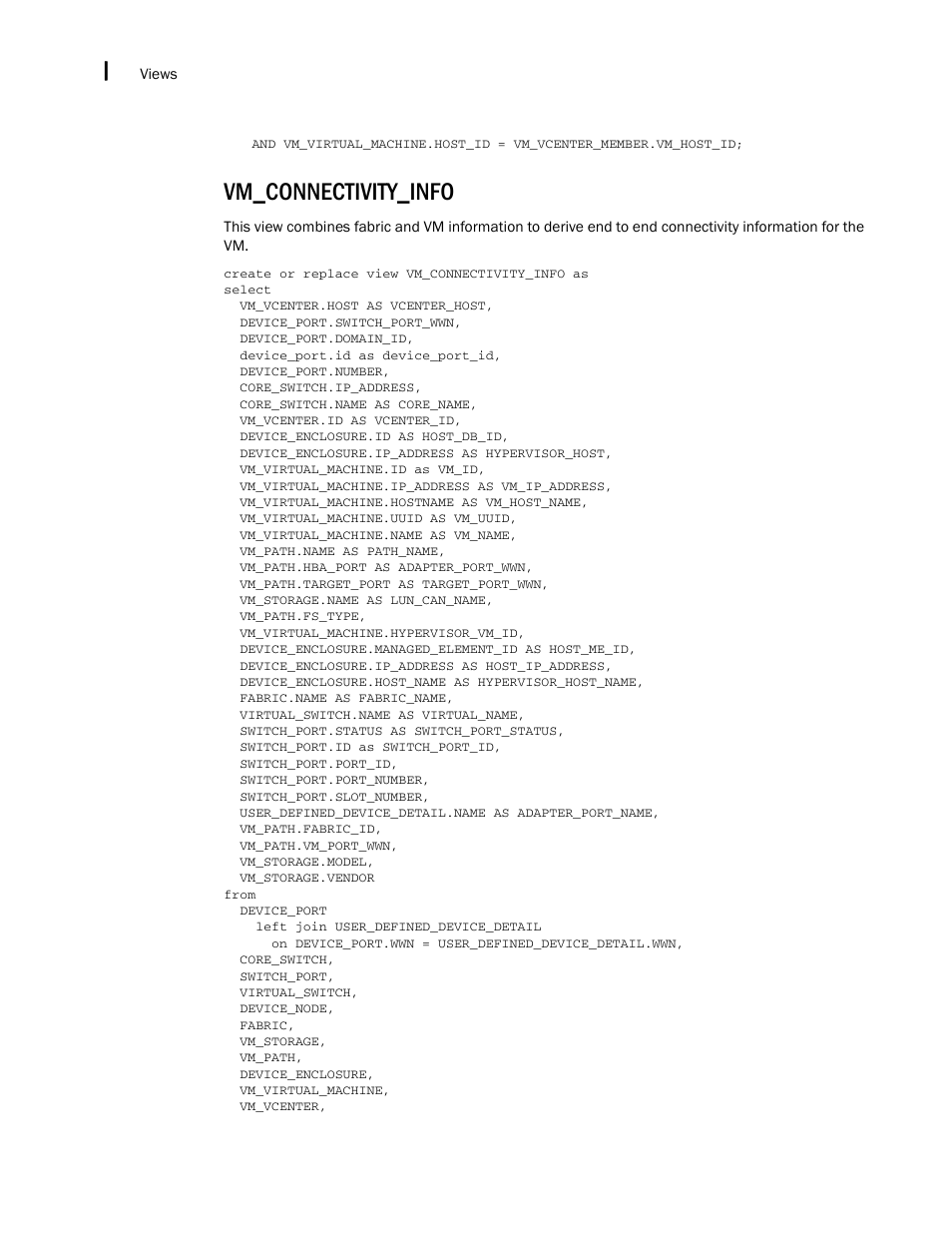 Vm_connectivity_info | Brocade Network Advisor SAN + IP User Manual v12.1.0 User Manual | Page 2343 / 2389