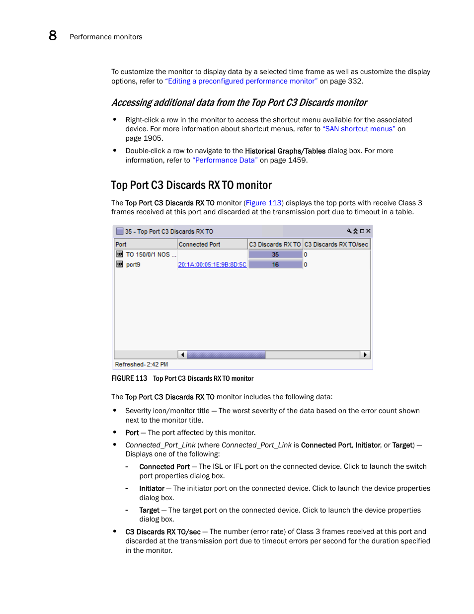 Top port c3 discards rx to monitor | Brocade Network Advisor SAN + IP User Manual v12.1.0 User Manual | Page 373 / 2389