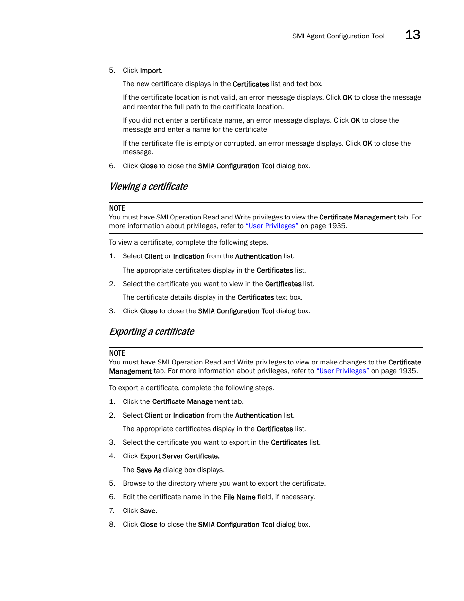 Viewing a certificate, Exporting a certificate | Brocade Network Advisor SAN + IP User Manual v12.1.0 User Manual | Page 585 / 2389
