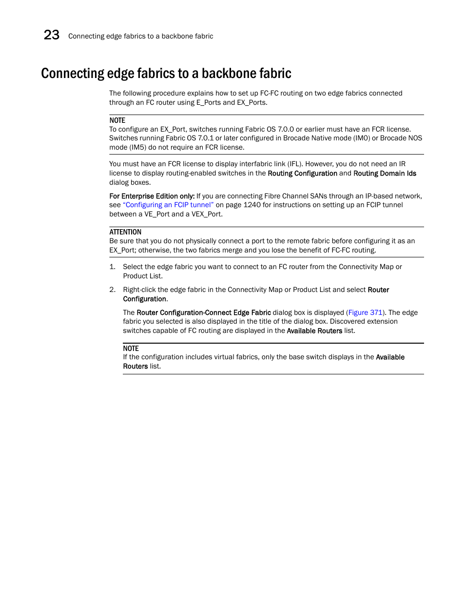 Connecting edge fabrics to a backbone fabric | Brocade Network Advisor SAN + IP User Manual v12.3.0 User Manual | Page 1026 / 2702