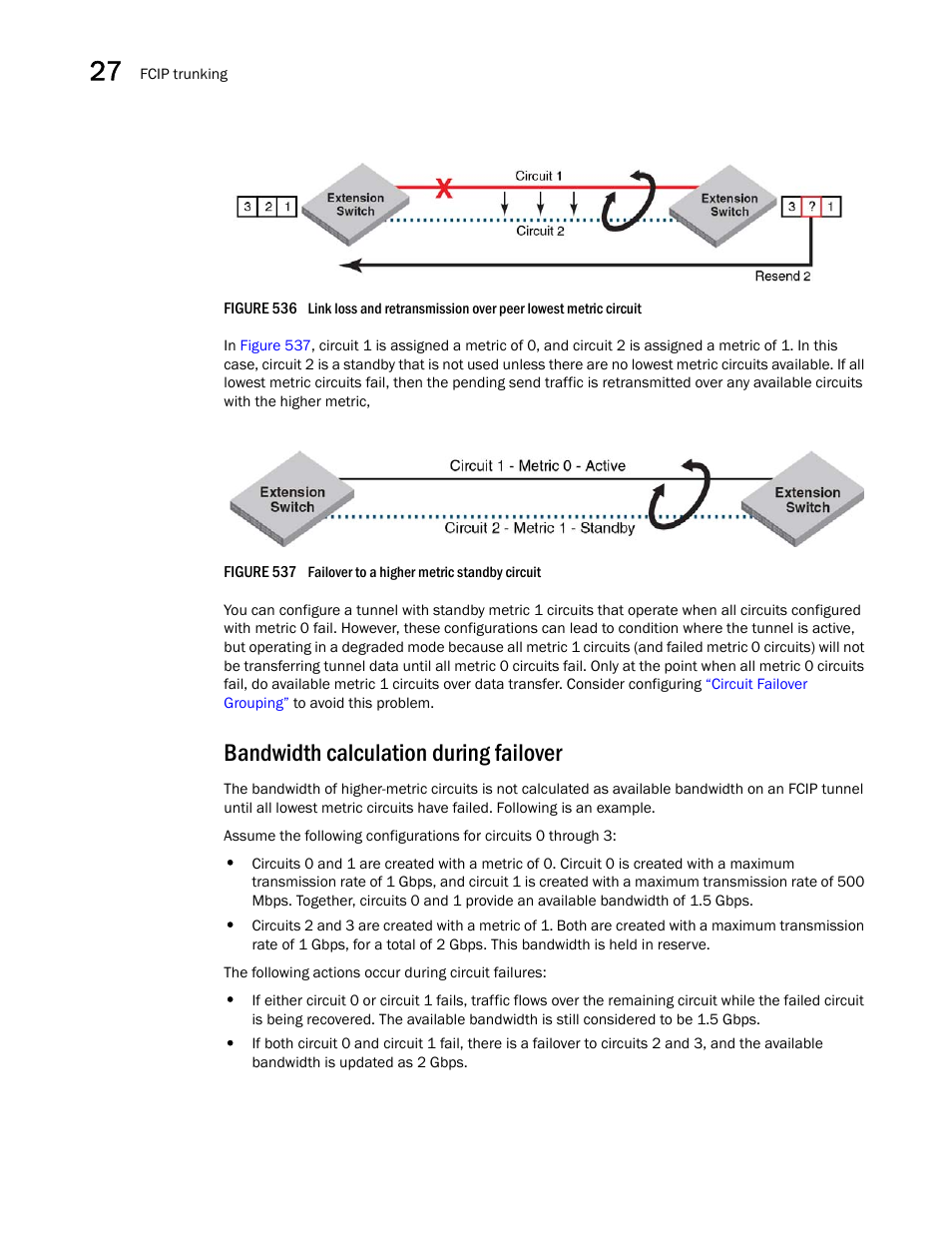 Bandwidth calculation during failover, Figure 536 | Brocade Network Advisor SAN + IP User Manual v12.3.0 User Manual | Page 1292 / 2702
