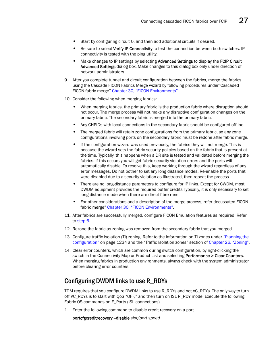 Ocedures under, Configuring, Dwdm links to use r_rdys | Configuring dwdm links to use r_rdys | Brocade Network Advisor SAN + IP User Manual v12.3.0 User Manual | Page 1309 / 2702