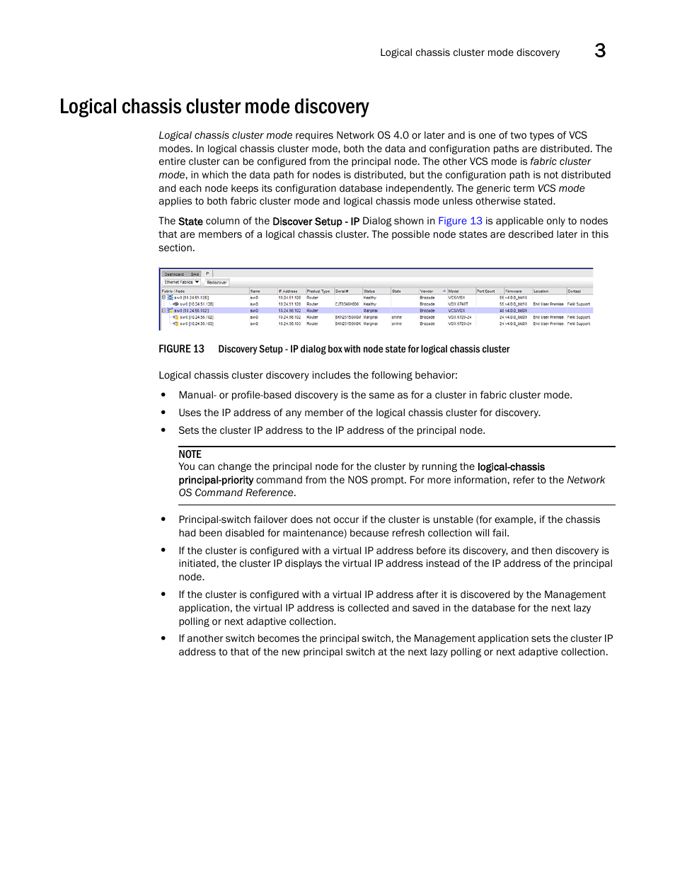 Logical chassis cluster mode discovery | Brocade Network Advisor SAN + IP User Manual v12.3.0 User Manual | Page 137 / 2702
