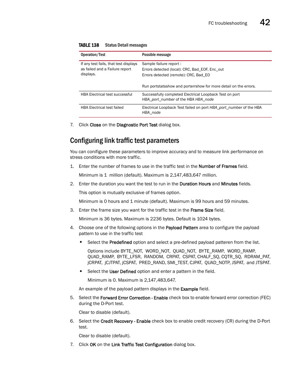 Configuring link traffic test parameters | Brocade Network Advisor SAN + IP User Manual v12.3.0 User Manual | Page 1667 / 2702