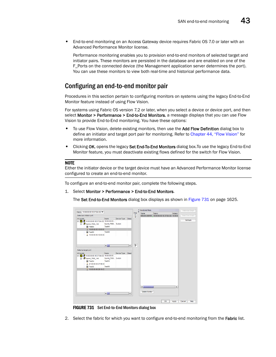 Configuring an end-to-end monitor pair | Brocade Network Advisor SAN + IP User Manual v12.3.0 User Manual | Page 1697 / 2702