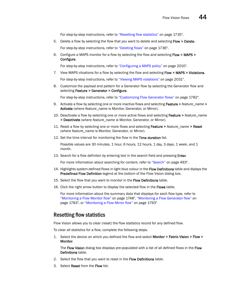 Resetting flow statistics | Brocade Network Advisor SAN + IP User Manual v12.3.0 User Manual | Page 1807 / 2702