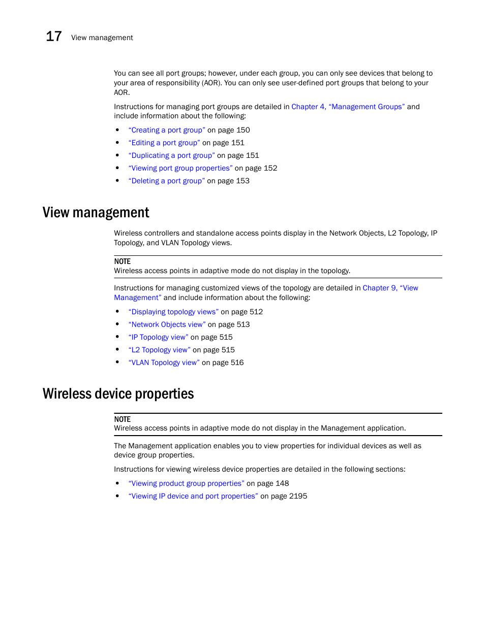 View management, Wireless device properties | Brocade Network Advisor SAN + IP User Manual v12.3.0 User Manual | Page 800 / 2702