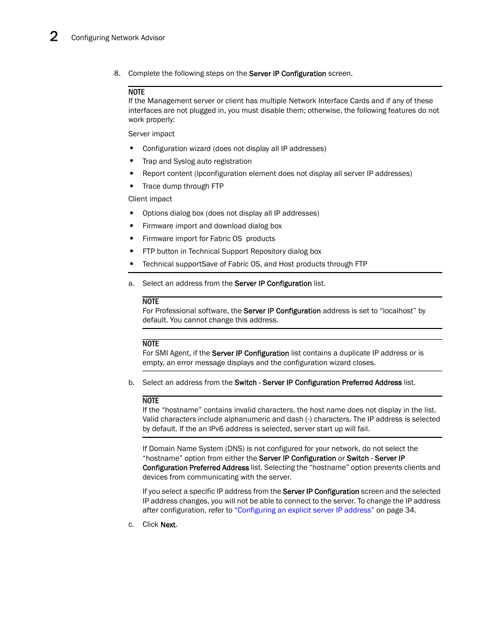 Step 8 | Brocade Network Advisor SAN Installation and Migration Guide (Supporting Network Advisor 12.3.0) User Manual | Page 34 / 93