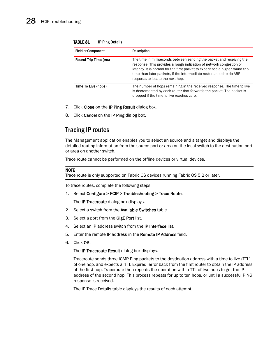 Tracing ip routes | Brocade Network Advisor SAN User Manual v12.1.0 User Manual | Page 1008 / 1690