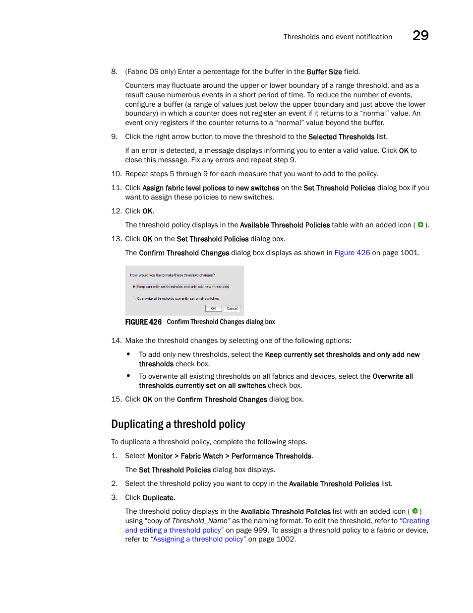 Duplicating a threshold policy | Brocade Network Advisor SAN User Manual v12.1.0 User Manual | Page 1049 / 1690