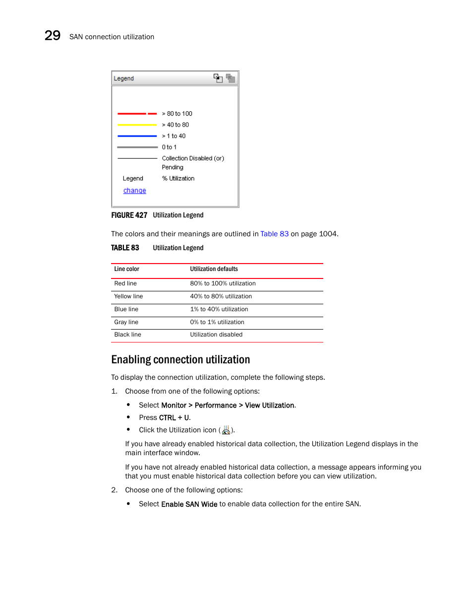 Enabling connection utilization | Brocade Network Advisor SAN User Manual v12.1.0 User Manual | Page 1052 / 1690