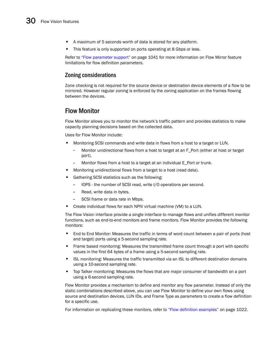 Zoning considerations, Flow monitor, Flow monitor 6 | Brocade Network Advisor SAN User Manual v12.1.0 User Manual | Page 1083 / 1690