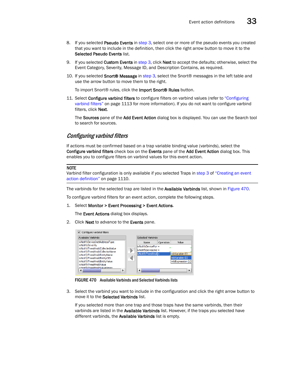 Configuring varbind filters | Brocade Network Advisor SAN User Manual v12.1.0 User Manual | Page 1160 / 1690