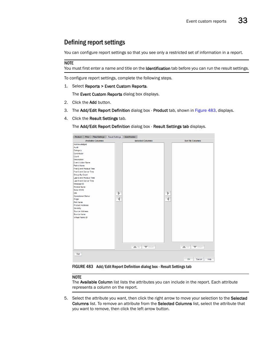 Defining report settings | Brocade Network Advisor SAN User Manual v12.1.0 User Manual | Page 1184 / 1690