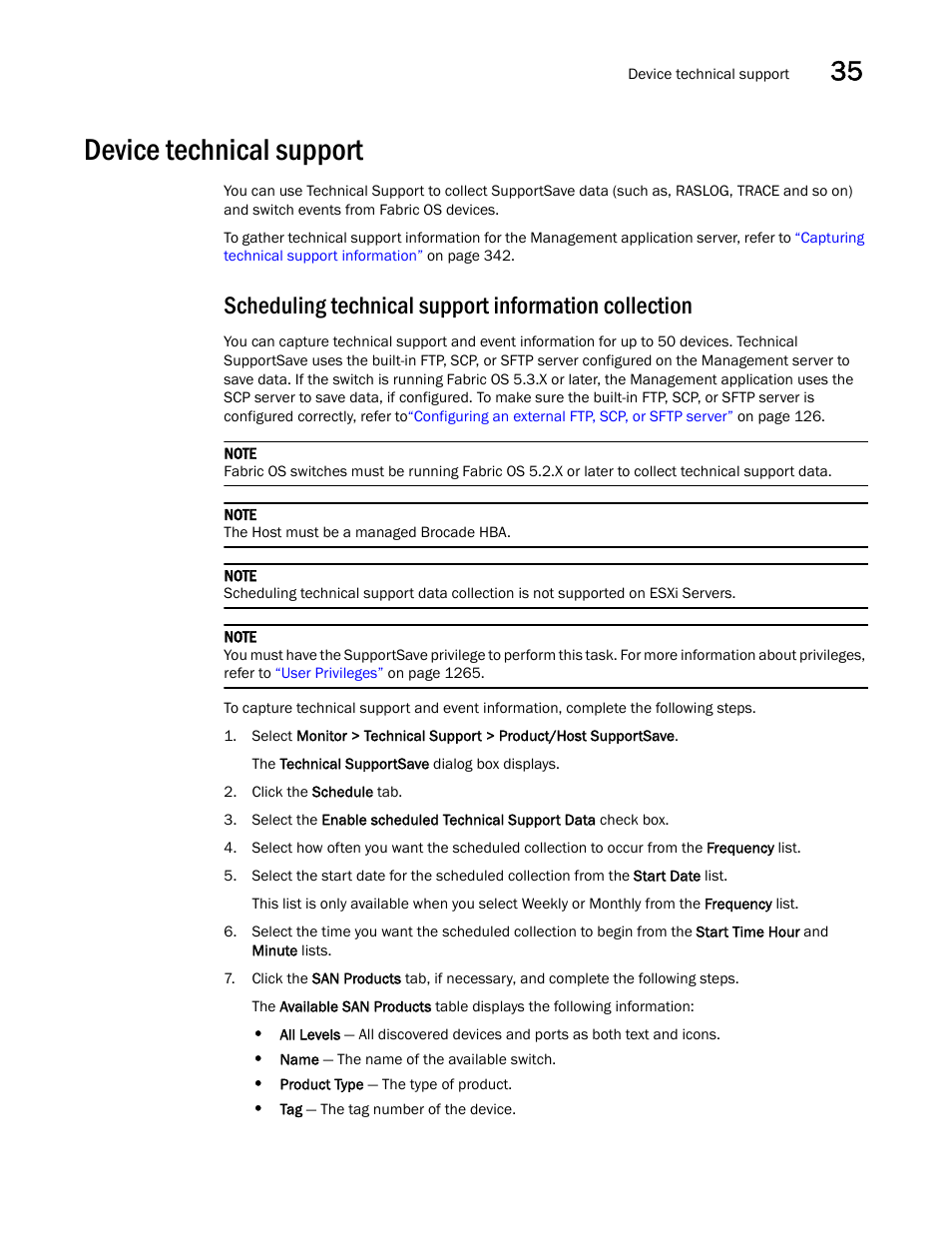 Device technical support | Brocade Network Advisor SAN User Manual v12.1.0 User Manual | Page 1258 / 1690