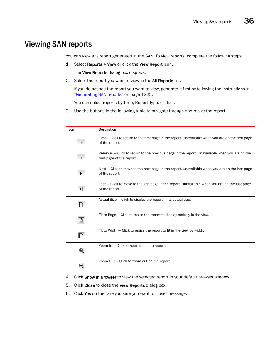 Viewing san reports, Viewing san reports 3 | Brocade Network Advisor SAN User Manual v12.1.0 User Manual | Page 1270 / 1690
