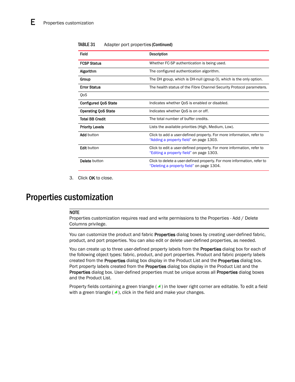 Properties customization, Properties customization 2 | Brocade Network Advisor SAN User Manual v12.1.0 User Manual | Page 1349 / 1690
