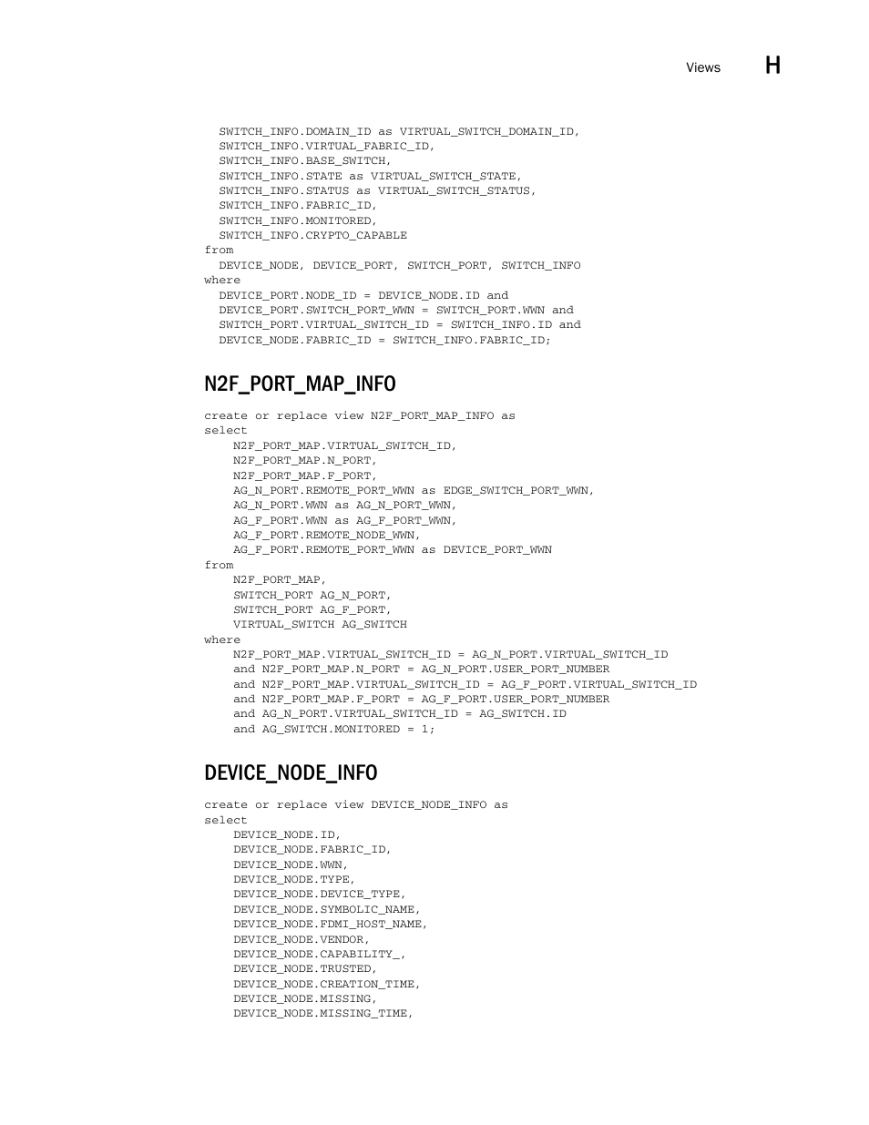 N2f_port_map_info, Device_node_info | Brocade Network Advisor SAN User Manual v12.1.0 User Manual | Page 1596 / 1690