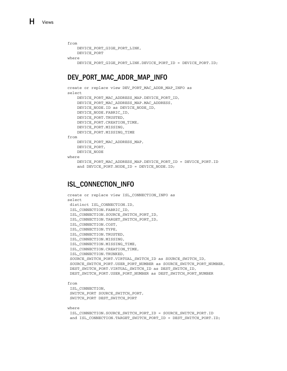 Dev_port_mac_addr_map_info, Isl_connection_info | Brocade Network Advisor SAN User Manual v12.1.0 User Manual | Page 1599 / 1690