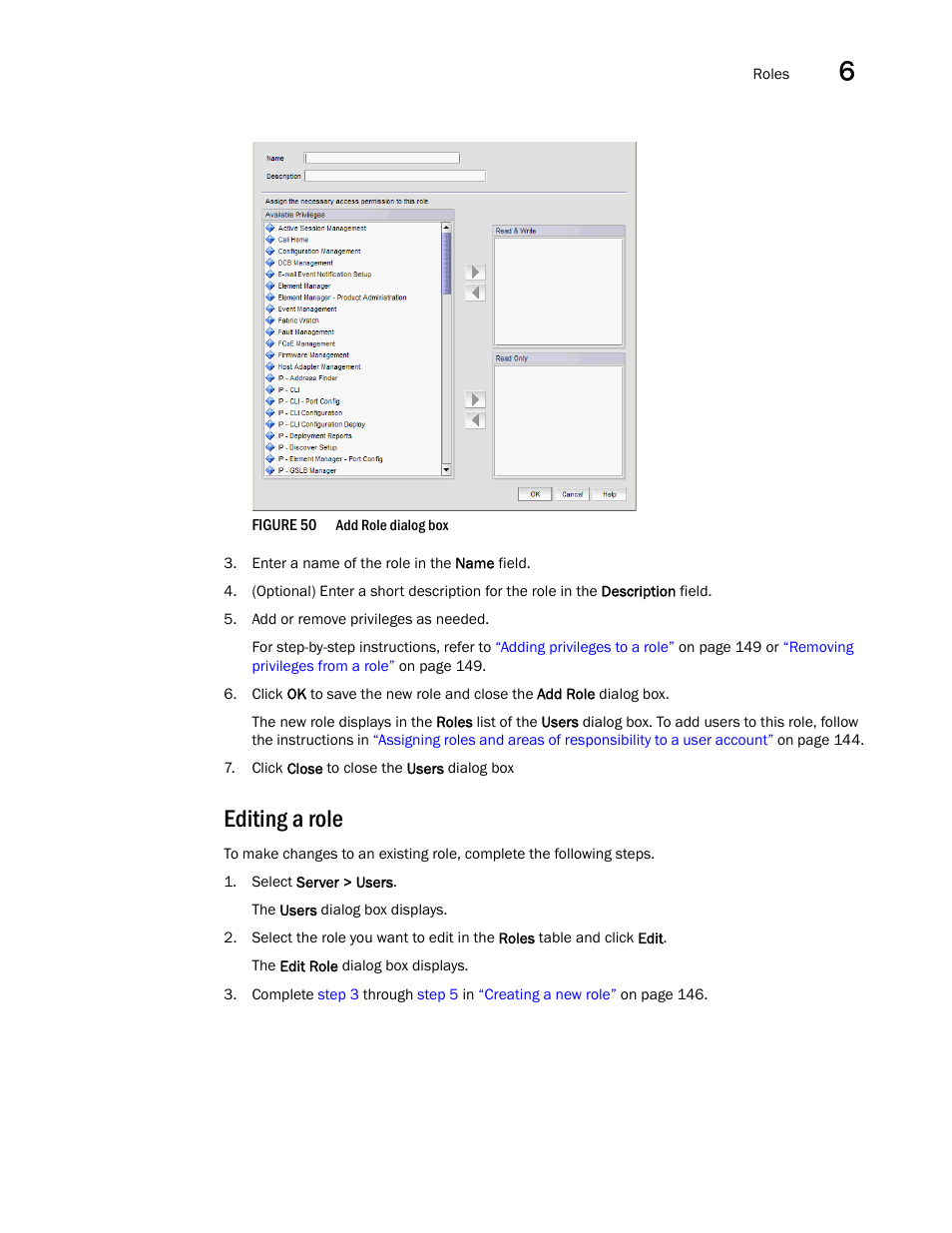 Editing a role | Brocade Network Advisor SAN User Manual v12.1.0 User Manual | Page 197 / 1690