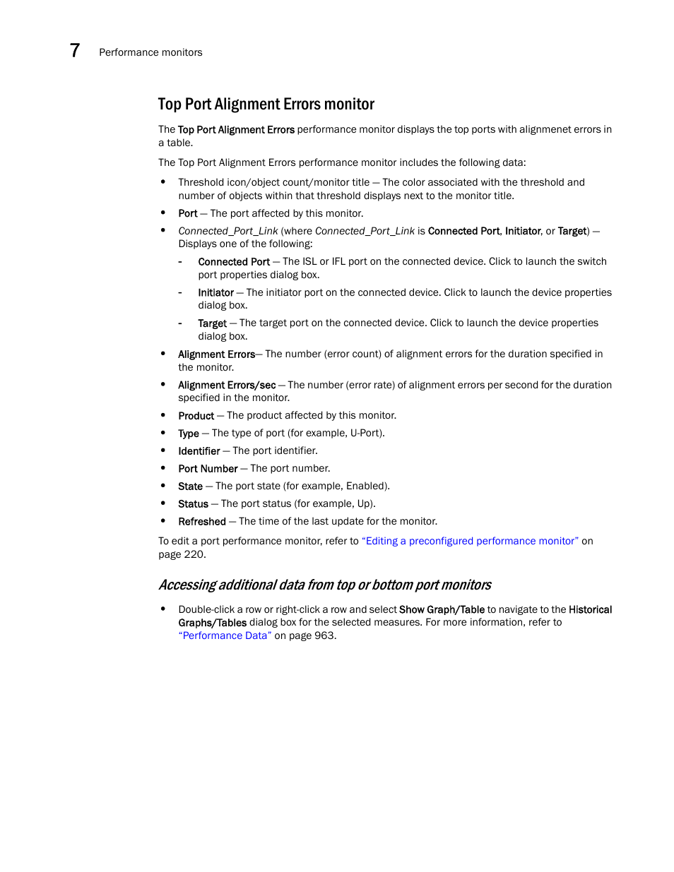 Top port alignment errors monitor | Brocade Network Advisor SAN User Manual v12.1.0 User Manual | Page 246 / 1690