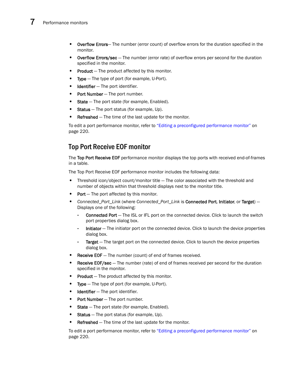 Top port receive eof monitor | Brocade Network Advisor SAN User Manual v12.1.0 User Manual | Page 256 / 1690