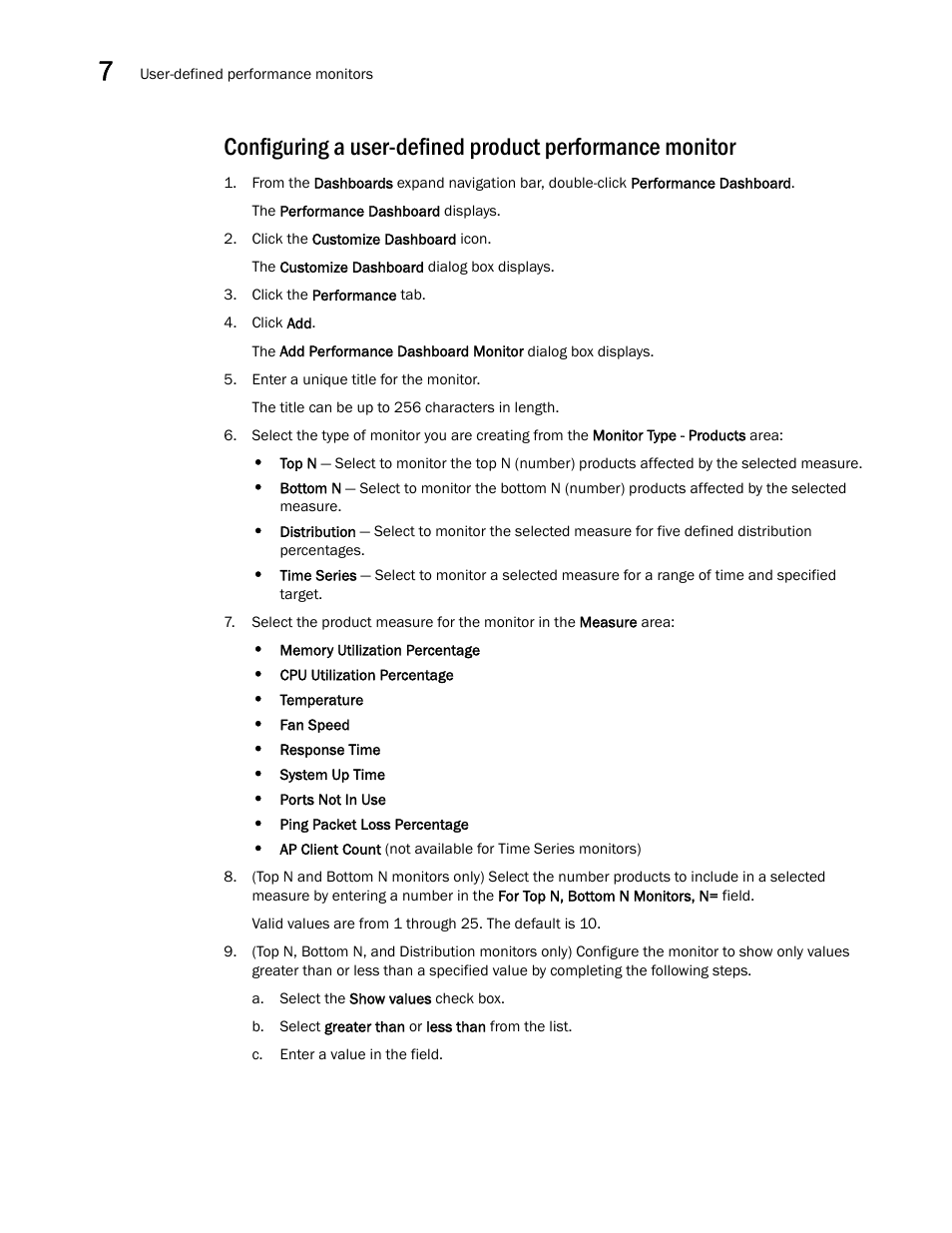 Configuring a, User-defined product performance monitor, Configuring a user-defined product | Performance monitor | Brocade Network Advisor SAN User Manual v12.1.0 User Manual | Page 280 / 1690