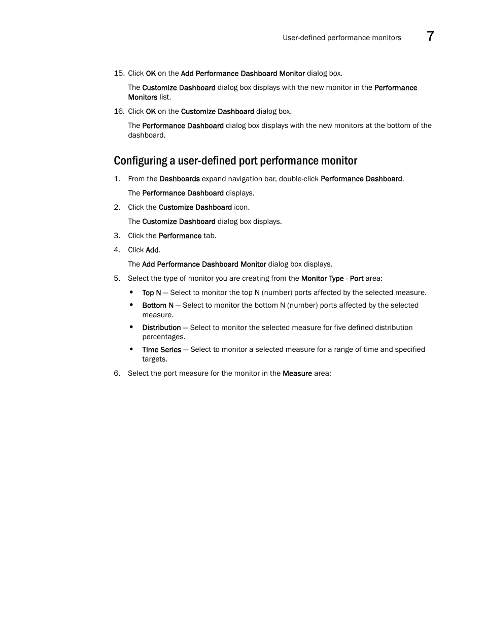Configuring a user-defined port performance, Monitor | Brocade Network Advisor SAN User Manual v12.1.0 User Manual | Page 283 / 1690