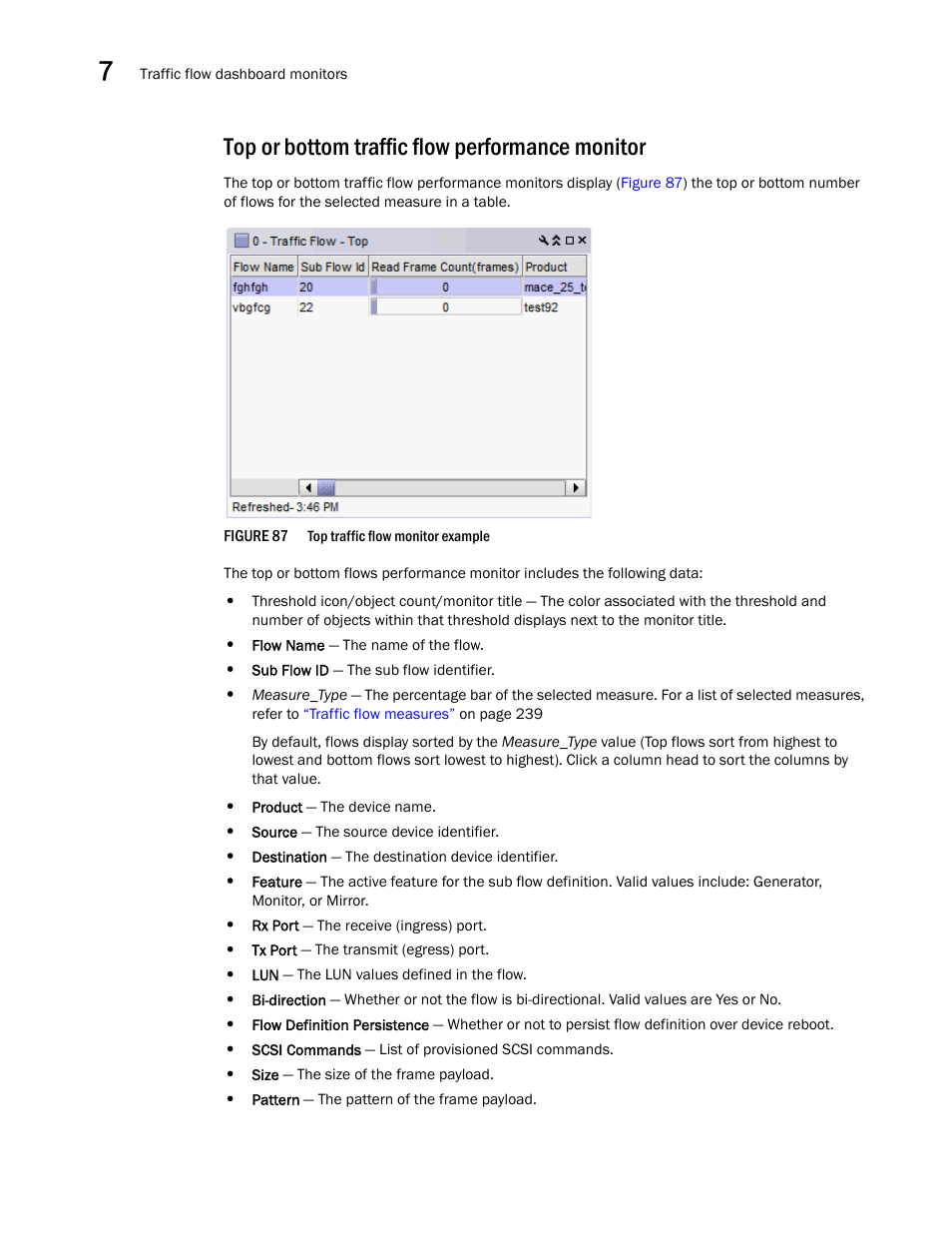 Top or bottom traffic flow performance monitor | Brocade Network Advisor SAN User Manual v12.1.0 User Manual | Page 292 / 1690