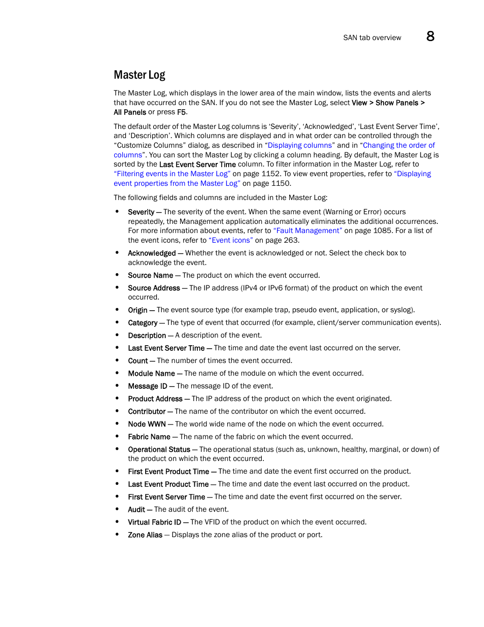Master log | Brocade Network Advisor SAN User Manual v12.1.0 User Manual | Page 307 / 1690