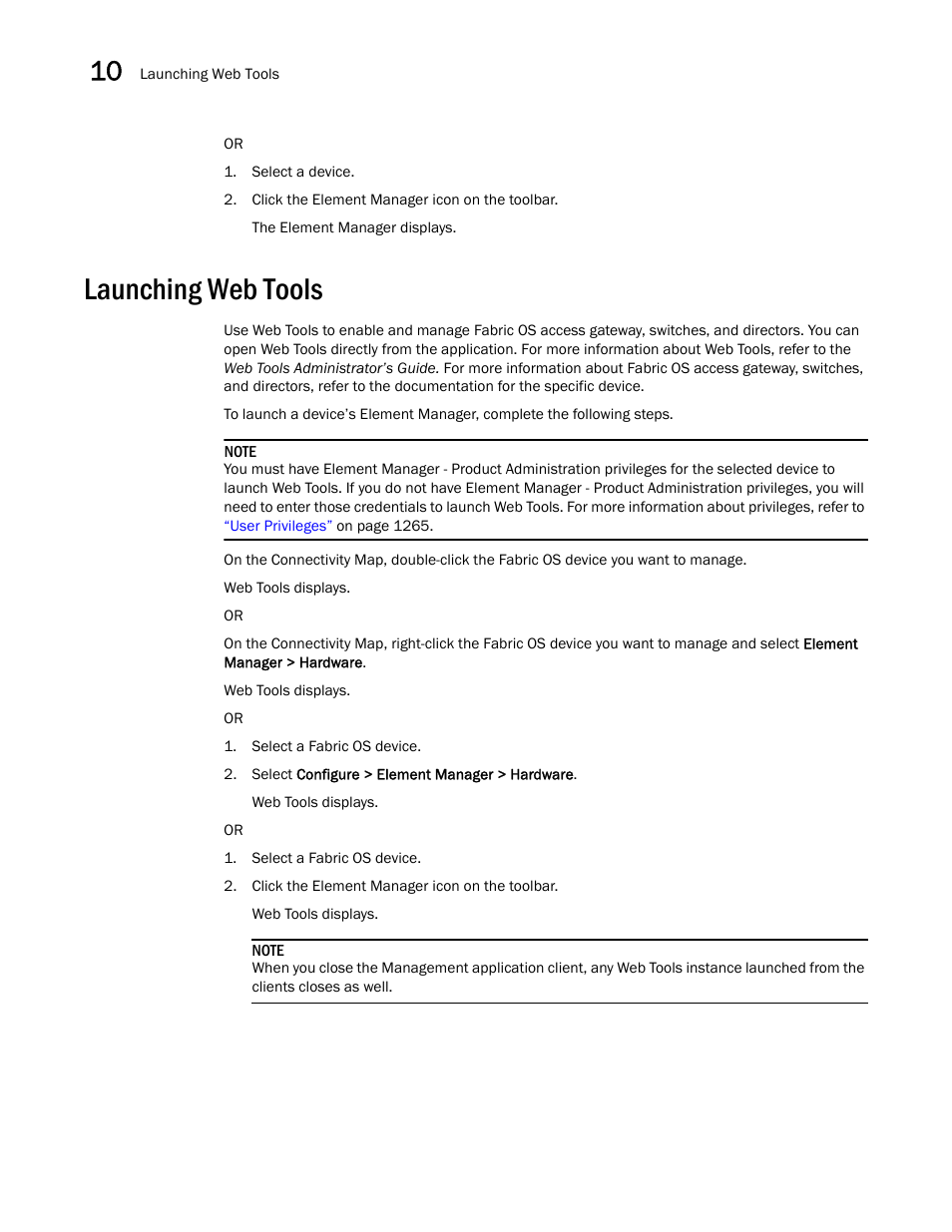 Launching web tools | Brocade Network Advisor SAN User Manual v12.1.0 User Manual | Page 360 / 1690